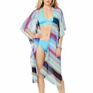 NWT CEJON Melrose striped duster Swimwear cover-up